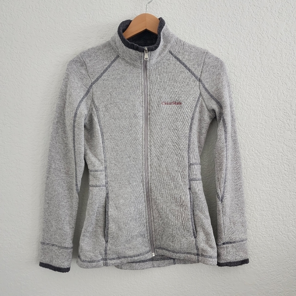 Champion Sweaters - CHAMPION Chico State Tapered Zip Zip Up Grey Sweater - Women's Small